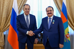 О вручении Министром иностранных дел России С.В.Лавровым ордена Дружбы бывшему Послу Сирии в России Р.Хаддаду